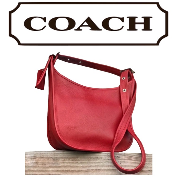 Coach Handbags - Vintage Coach Red Leather Crossbody 100% Leather